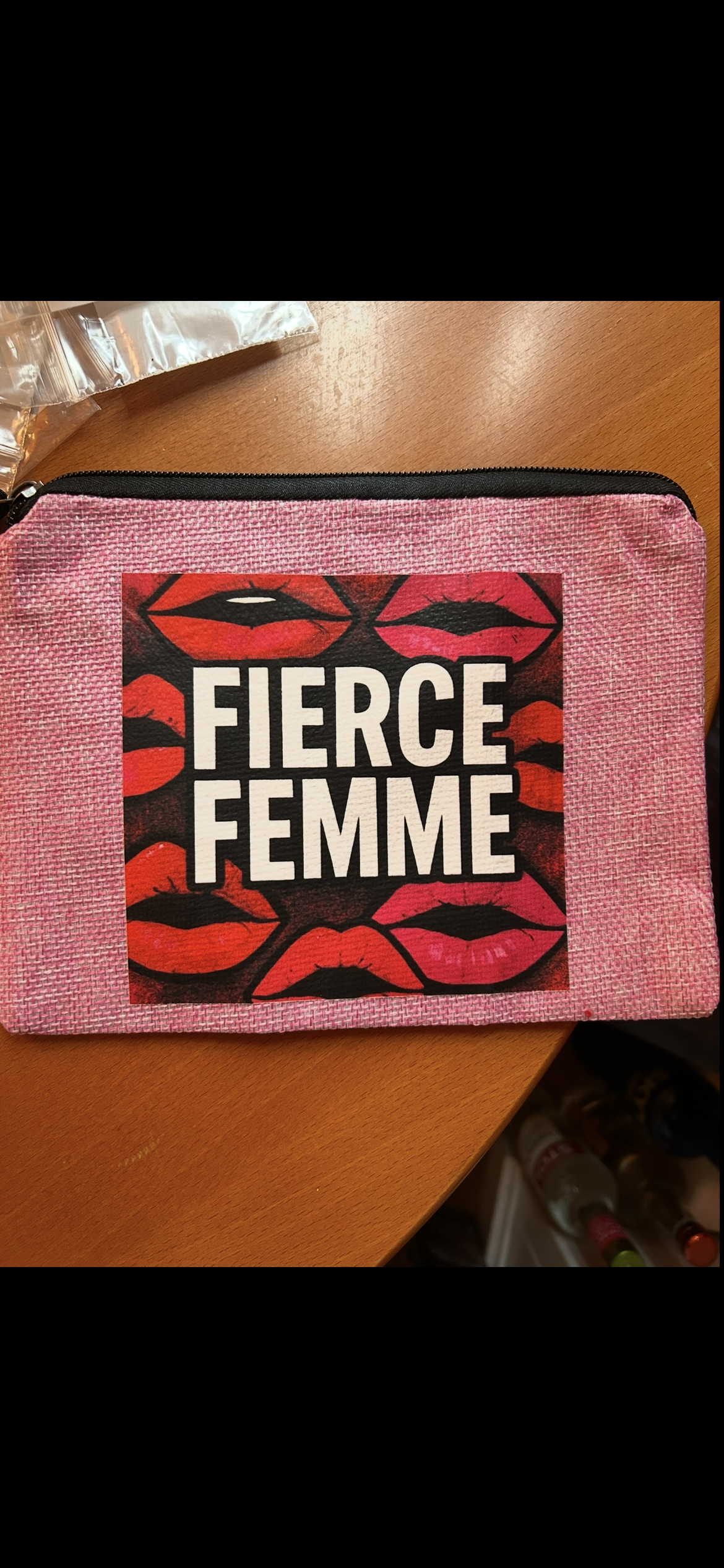 Fierce femme makeup bag