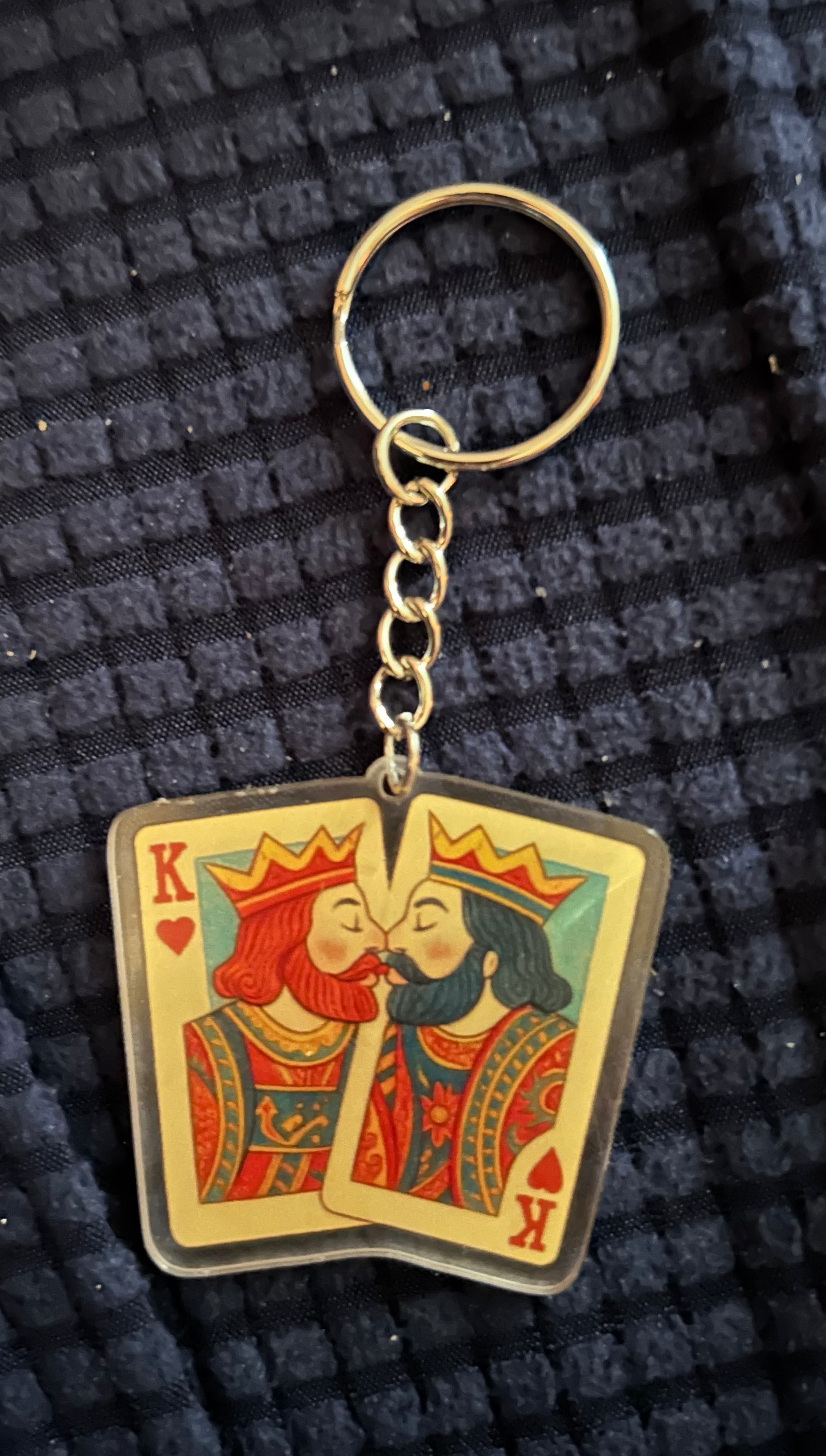 Two kings card keychain