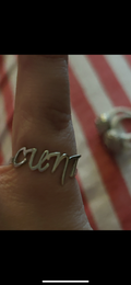 Sterling silver cunt cursive ring