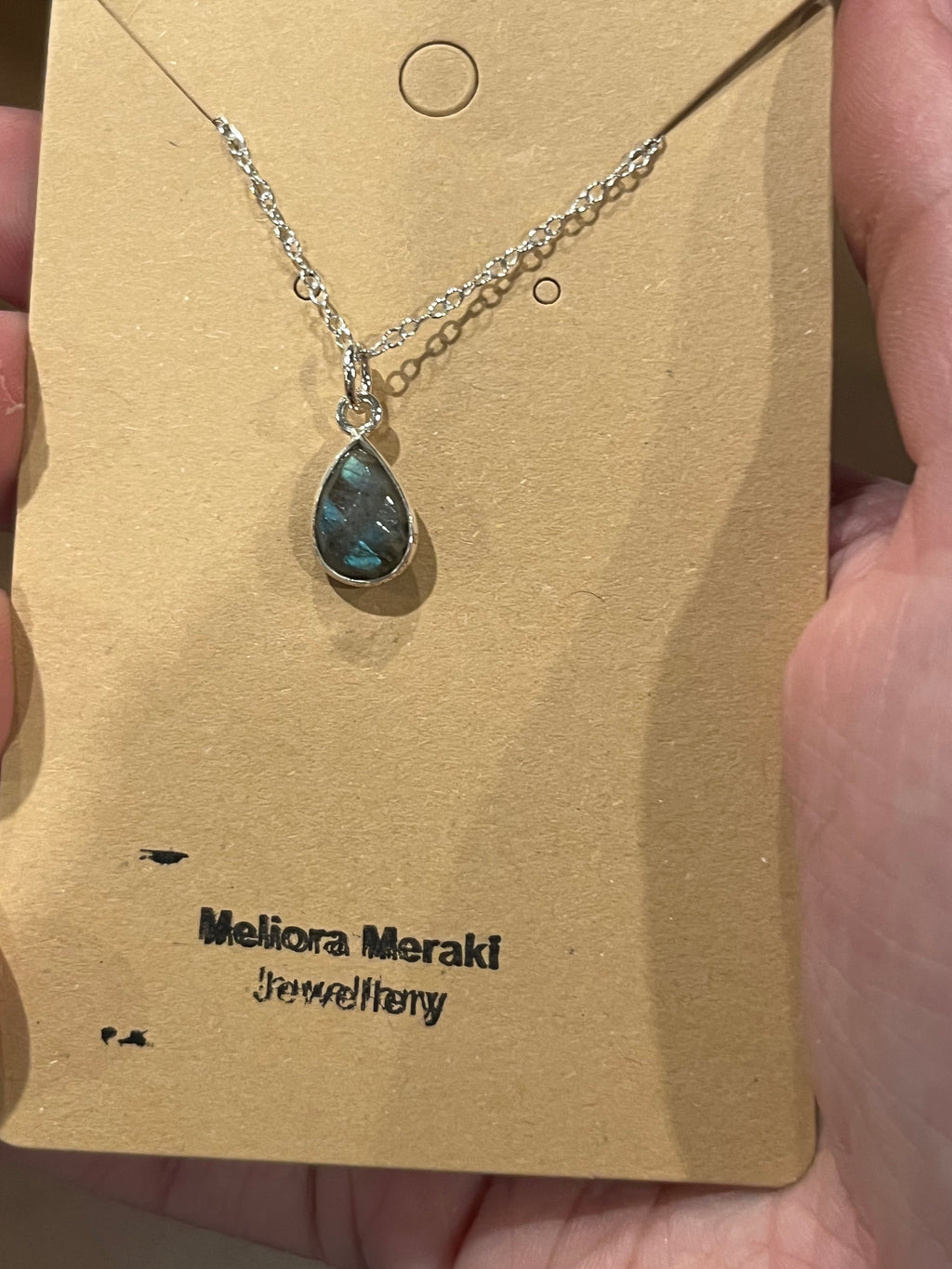 Sterling silver labradorite pendant