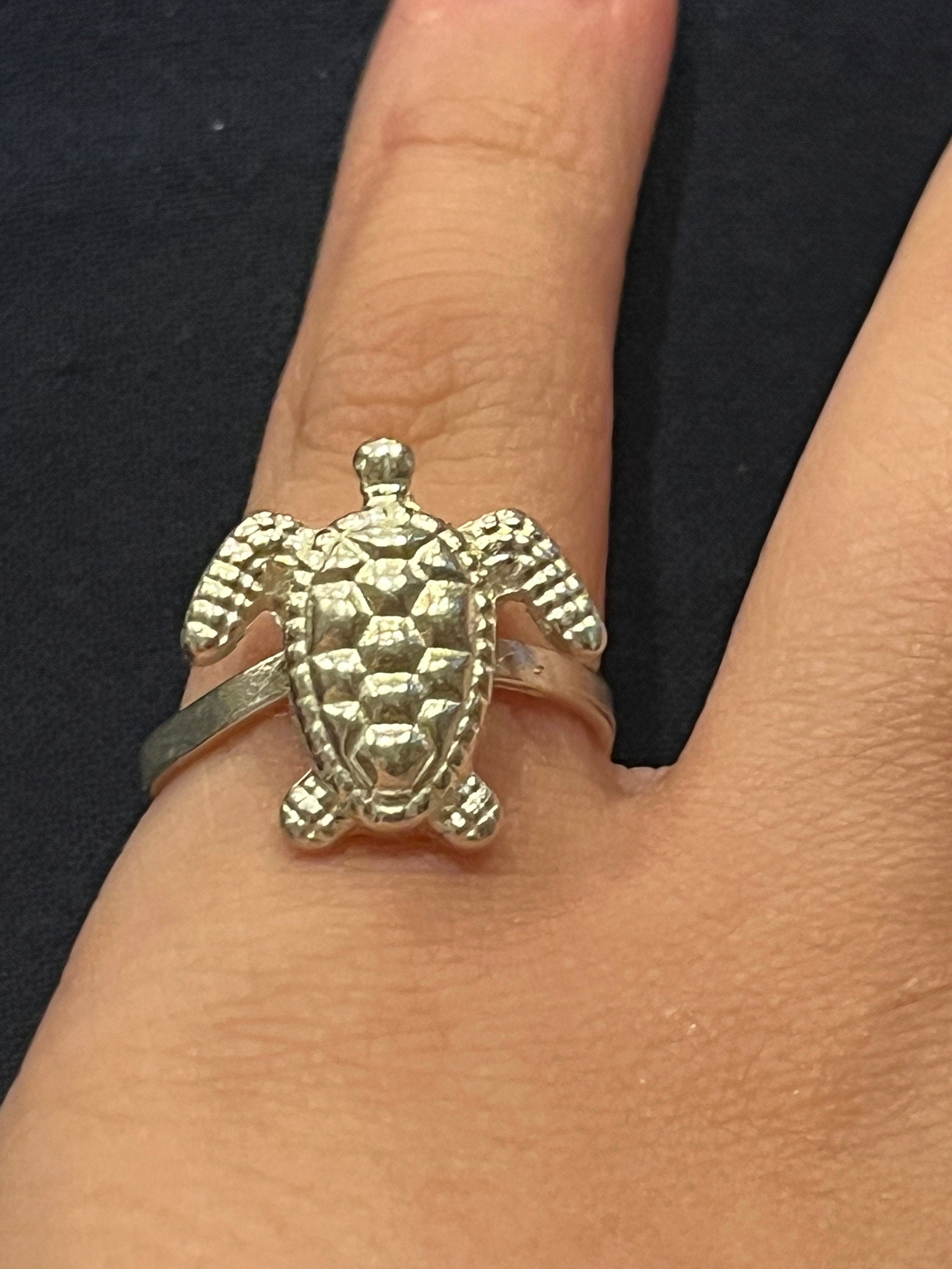 Sterling silver turtle ring