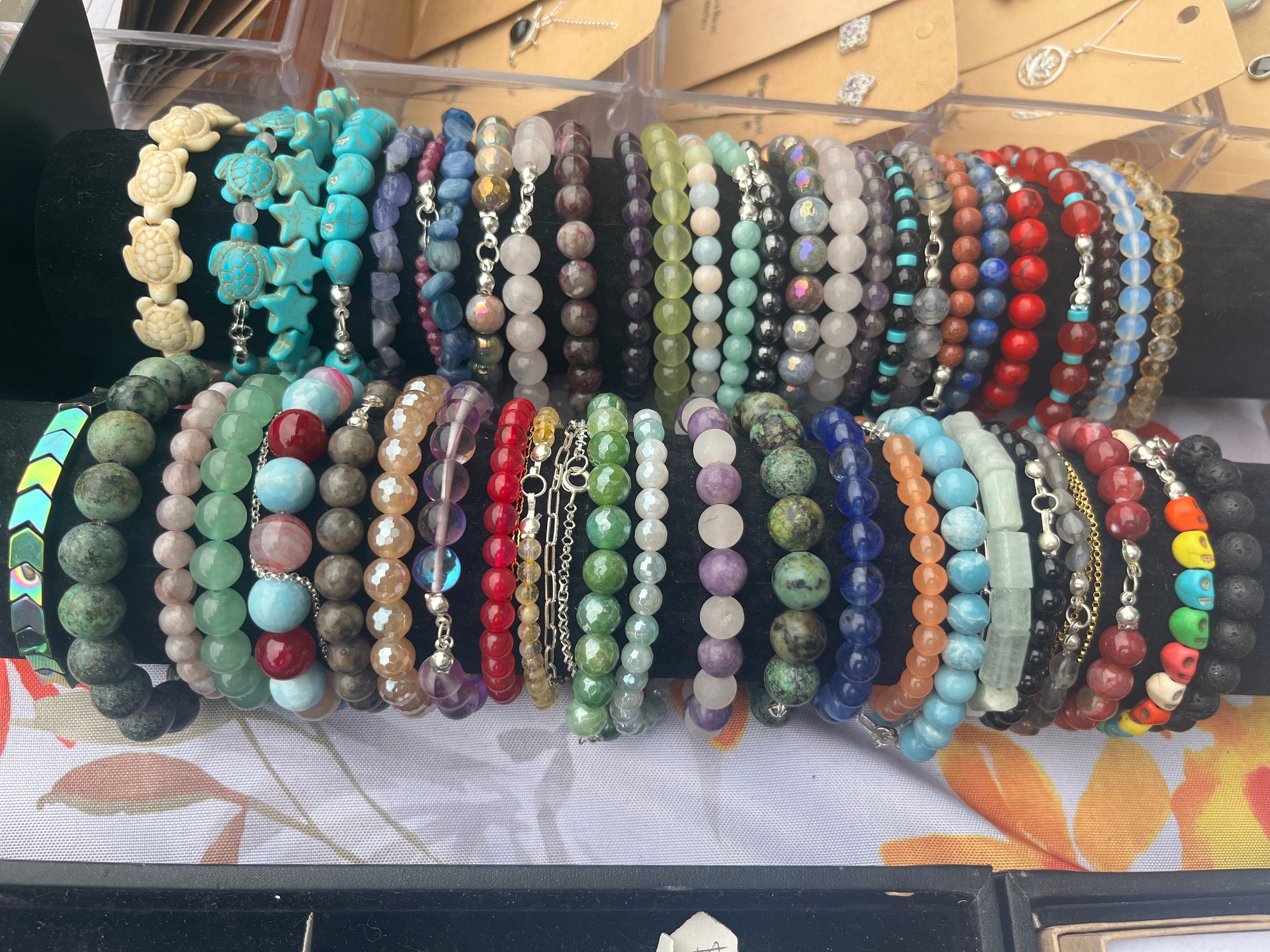 Genuine semi precious gemstone crystal bracelets