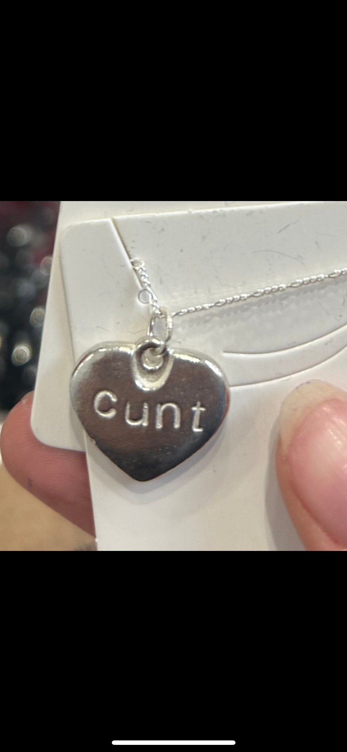 Sterling silver Cunt necklace