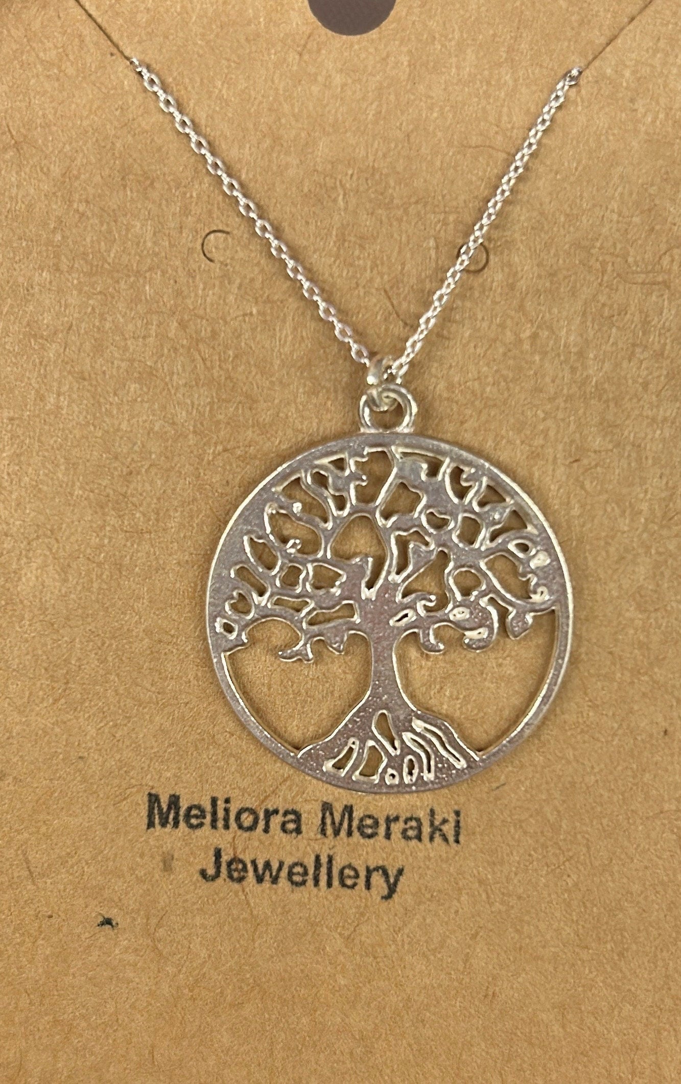 sterling silver family tree necklace