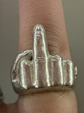 sterling silver middle finger fuck ring