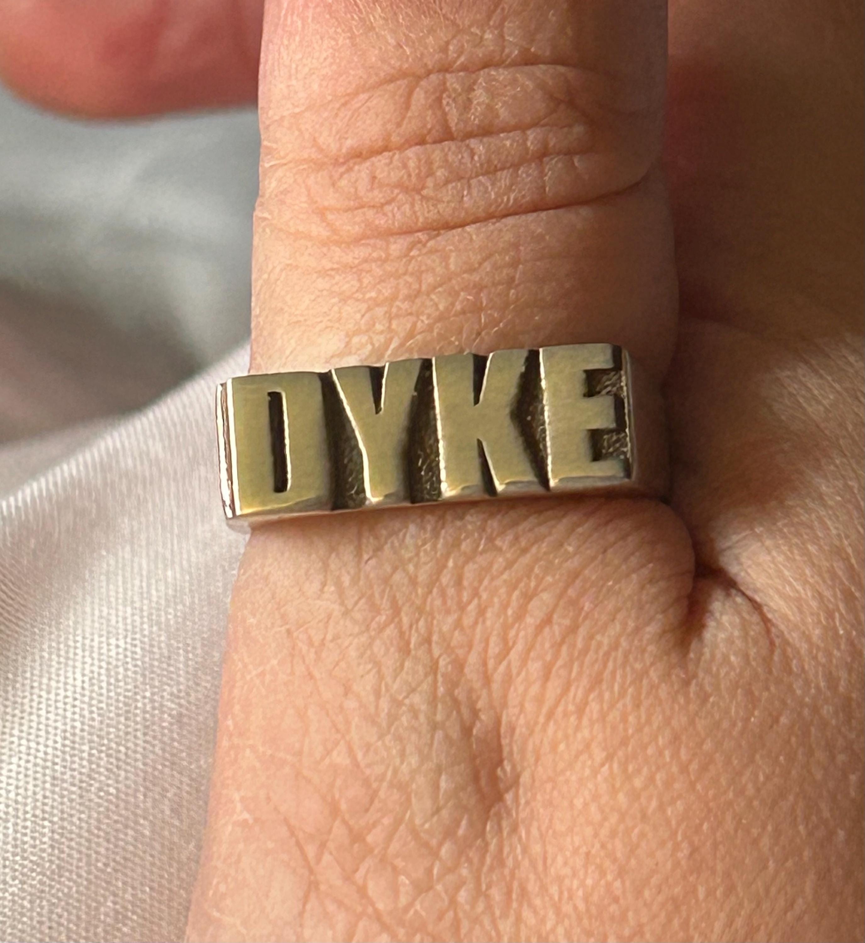 sterling silver dyke lesbian ring