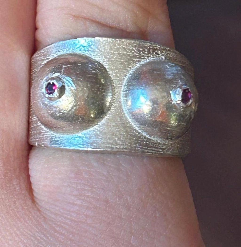 sterling silver boob breast ring