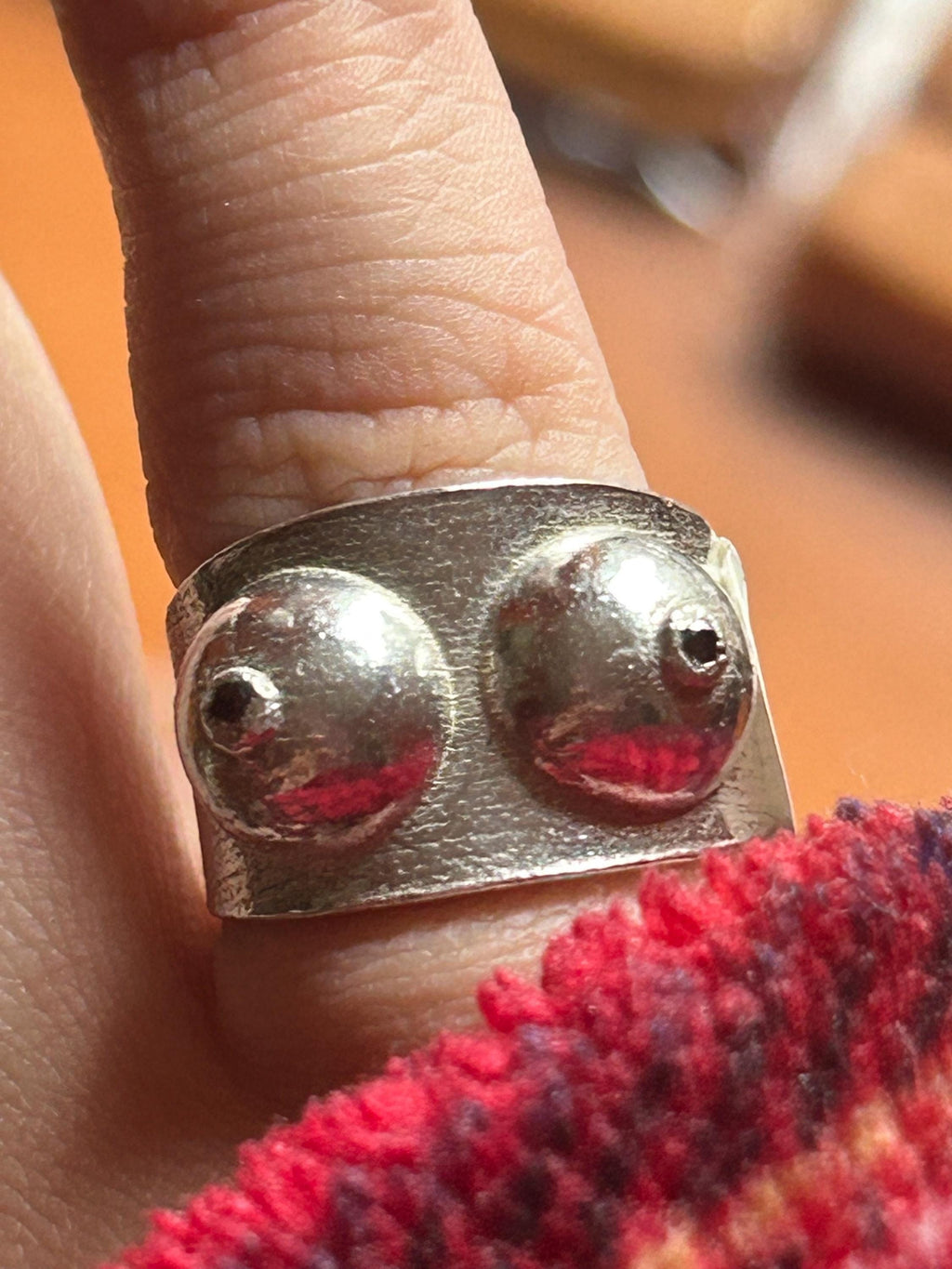 sterling silver boob breast ring