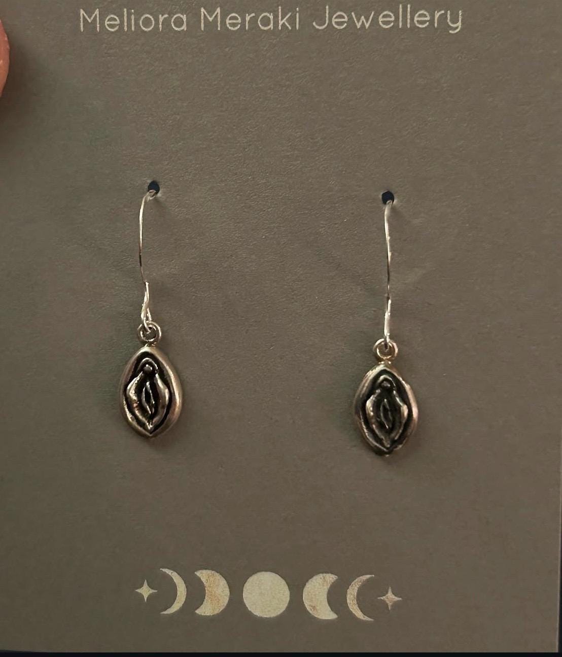 sterling silver vagina vulva earrings