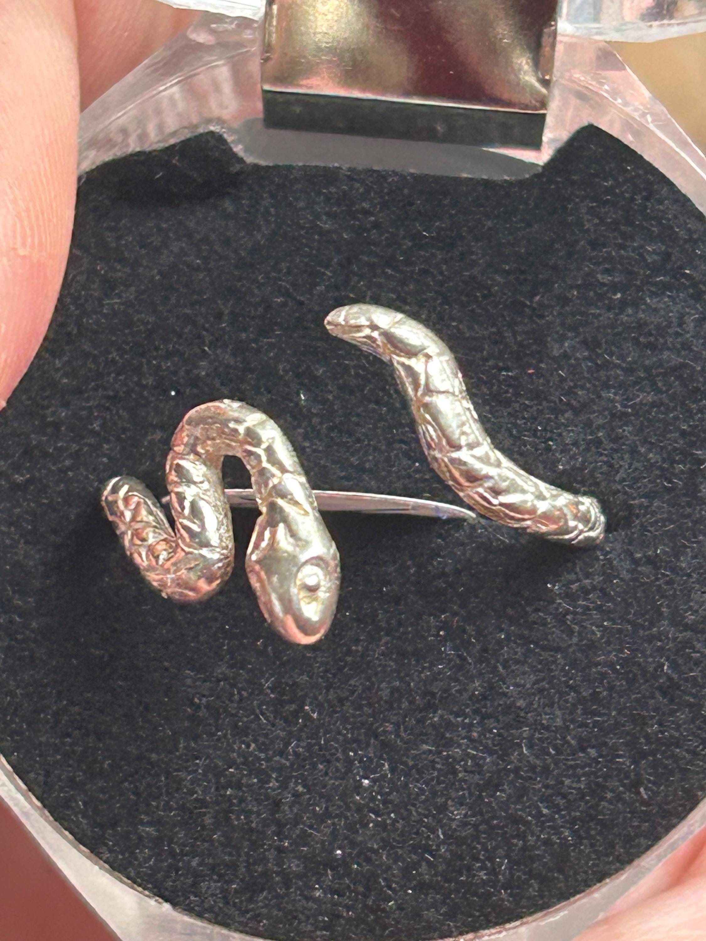 sterling silver squiggle snake adjustable ring