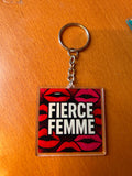 fierce femme lesbian keychain