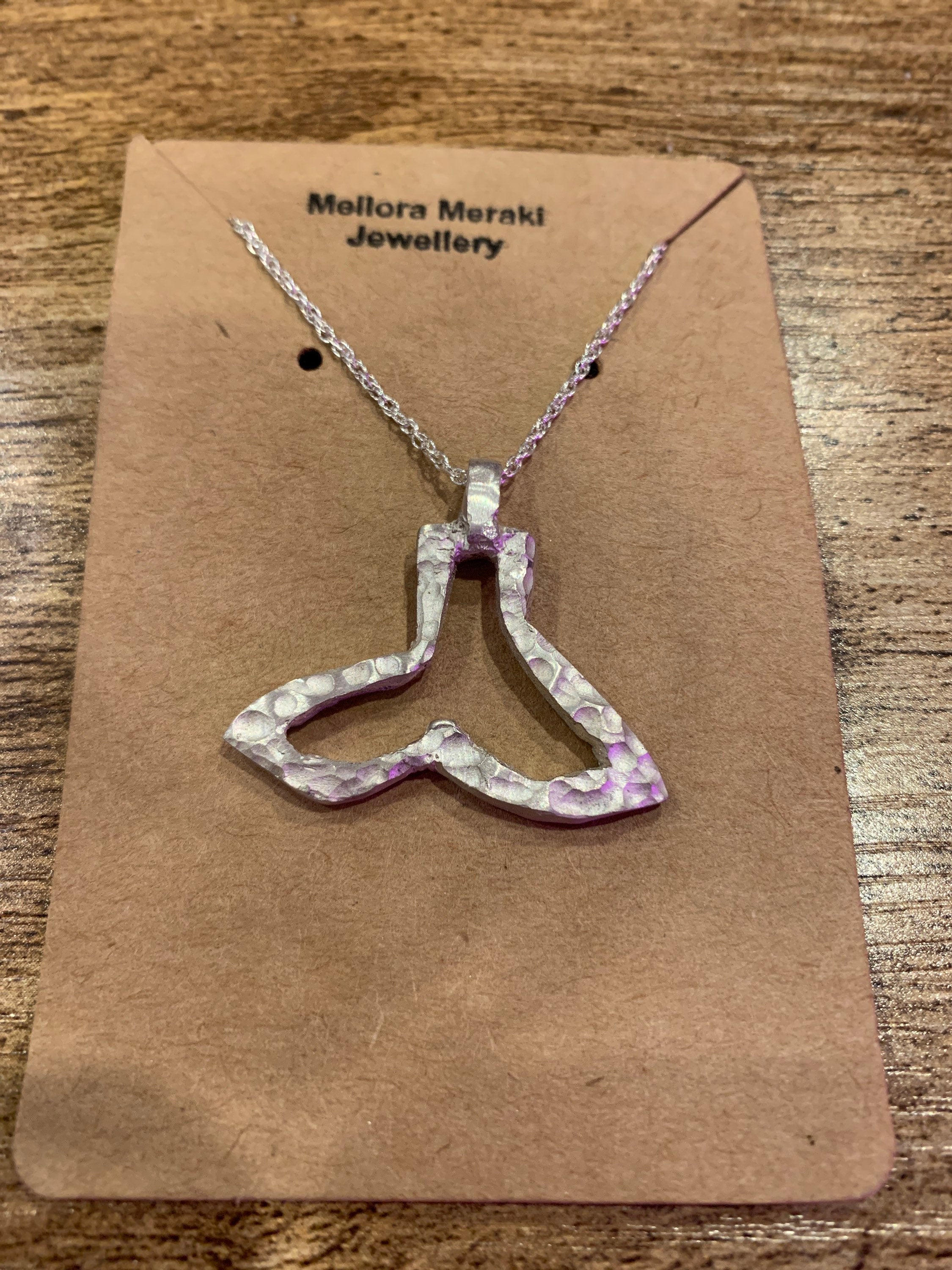 Textured Sterling silver nature pendant