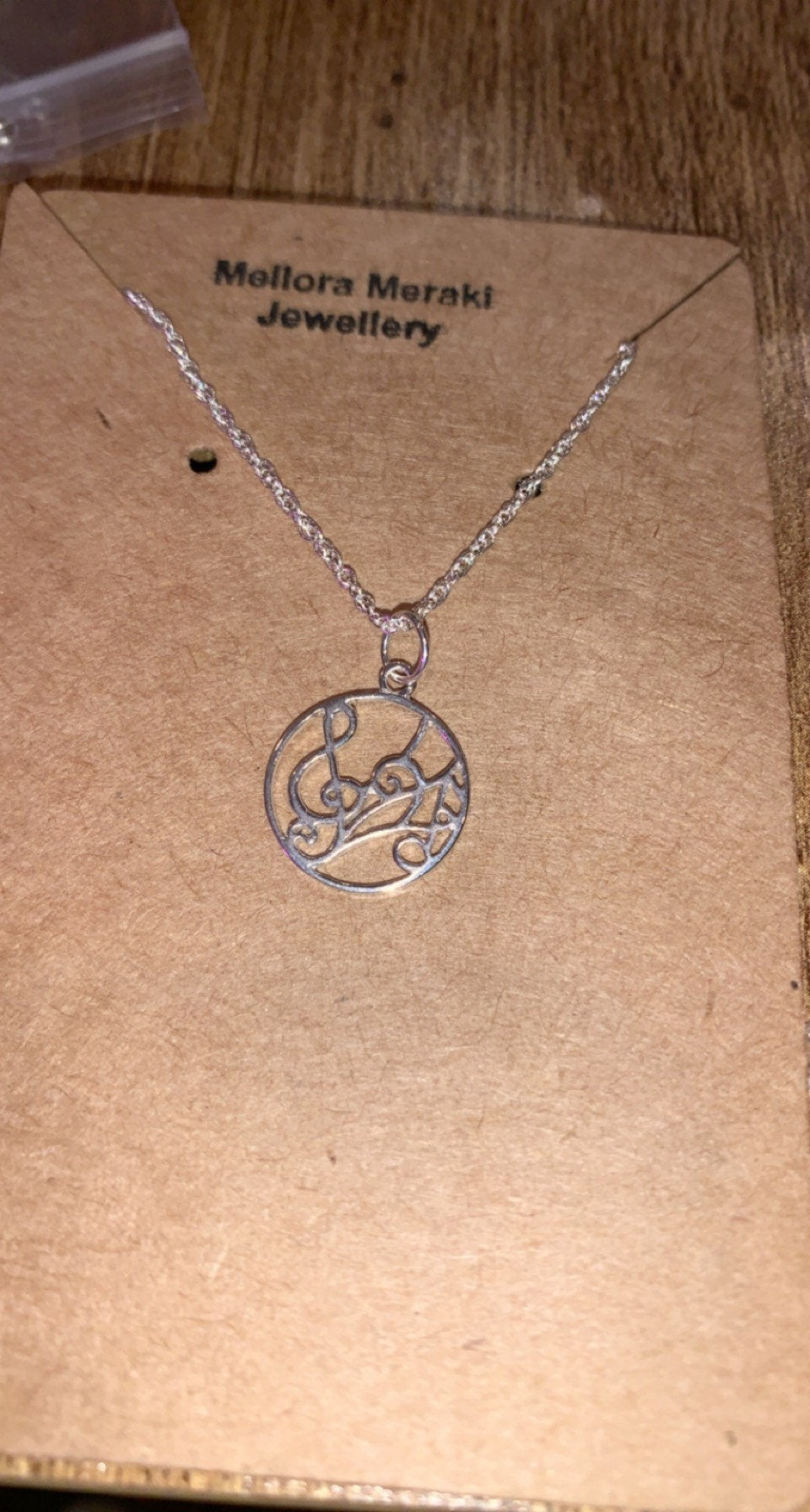 Sterling silver melody pendant