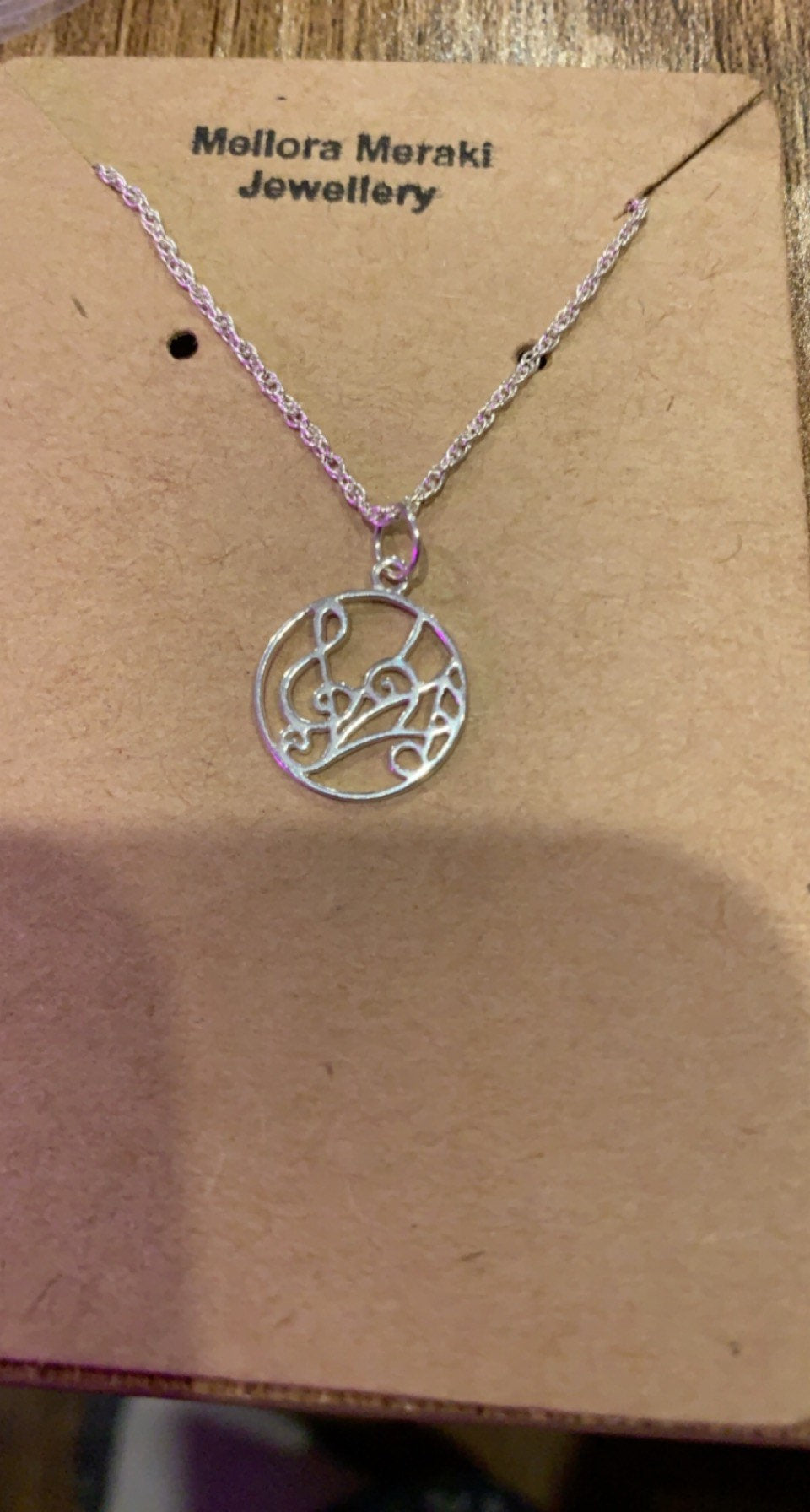 Sterling silver melody pendant