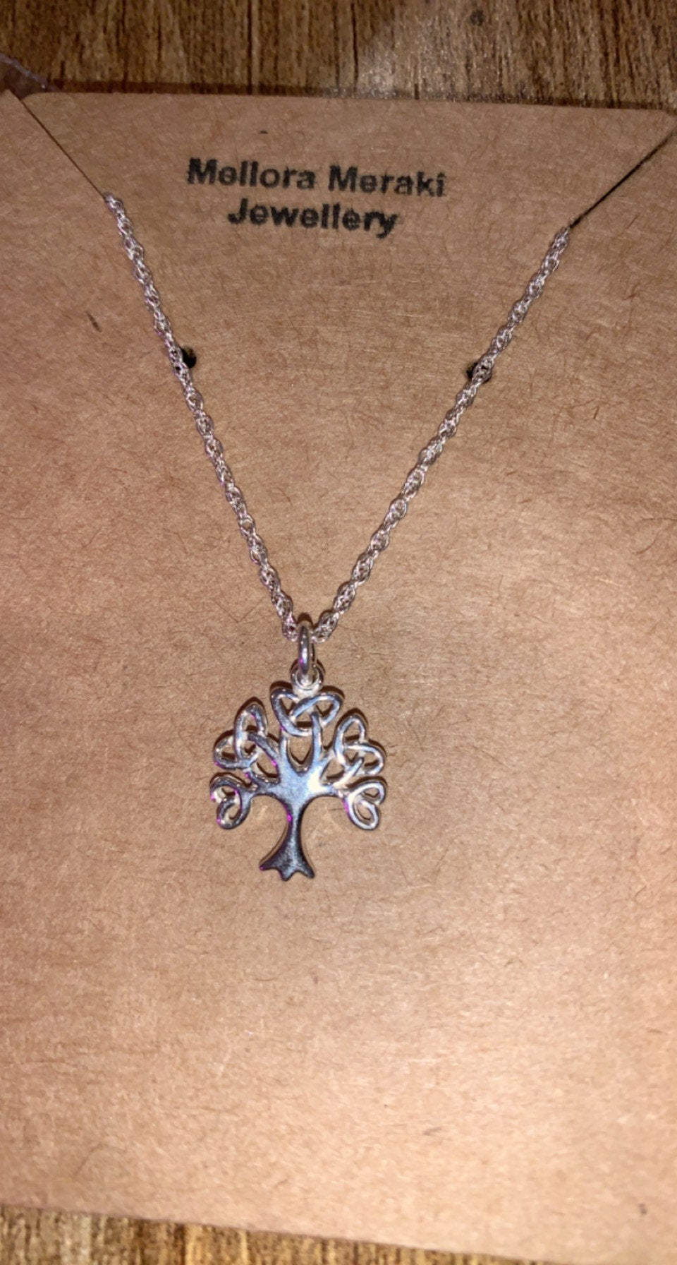 Sterling silver family tree pendant