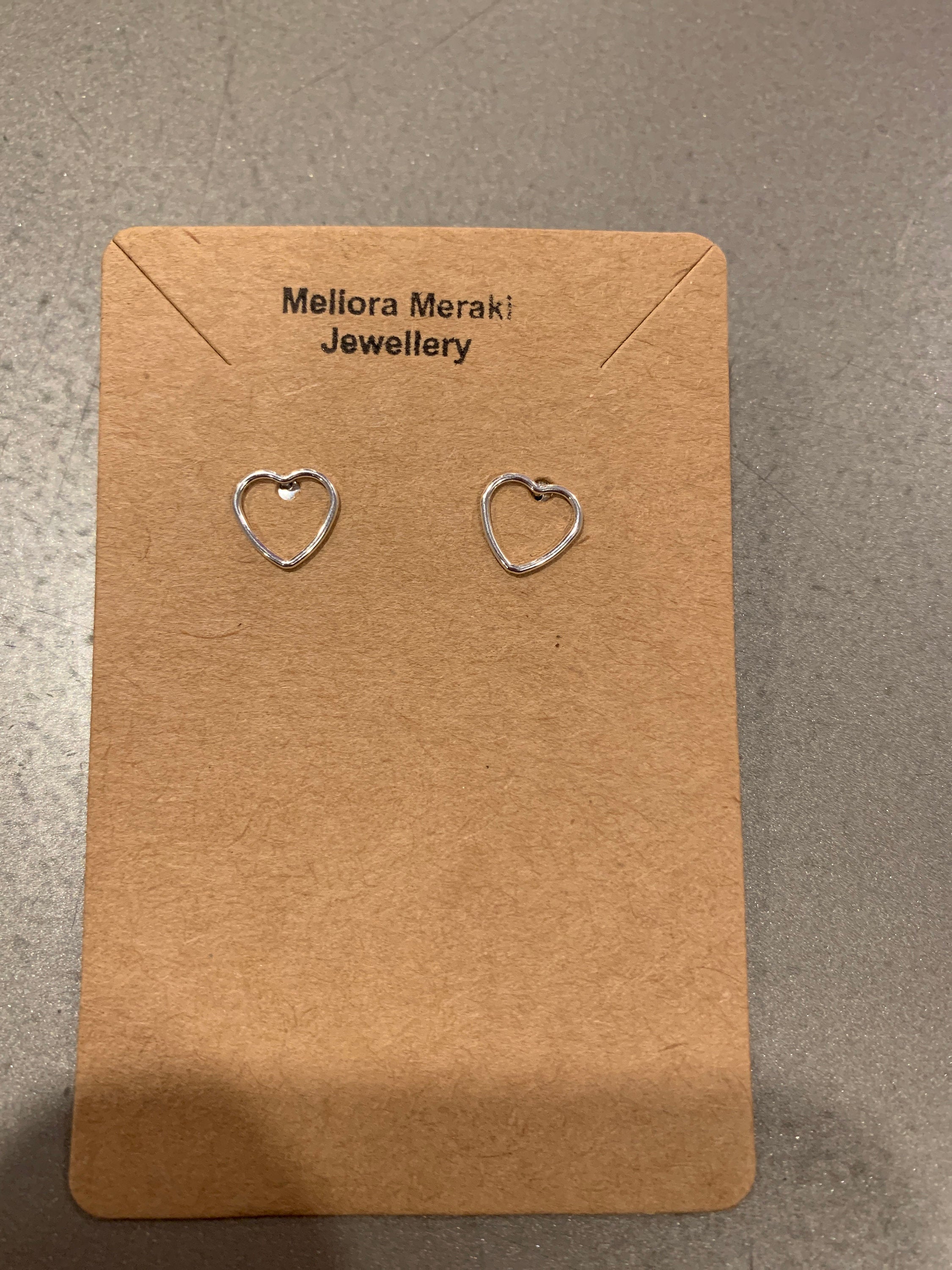 Sterling silver heart wire earrings
