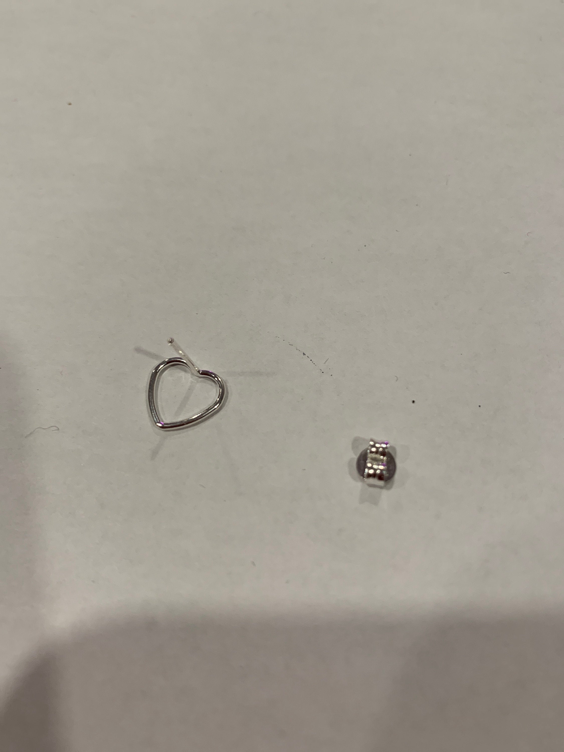 Sterling silver heart wire earrings