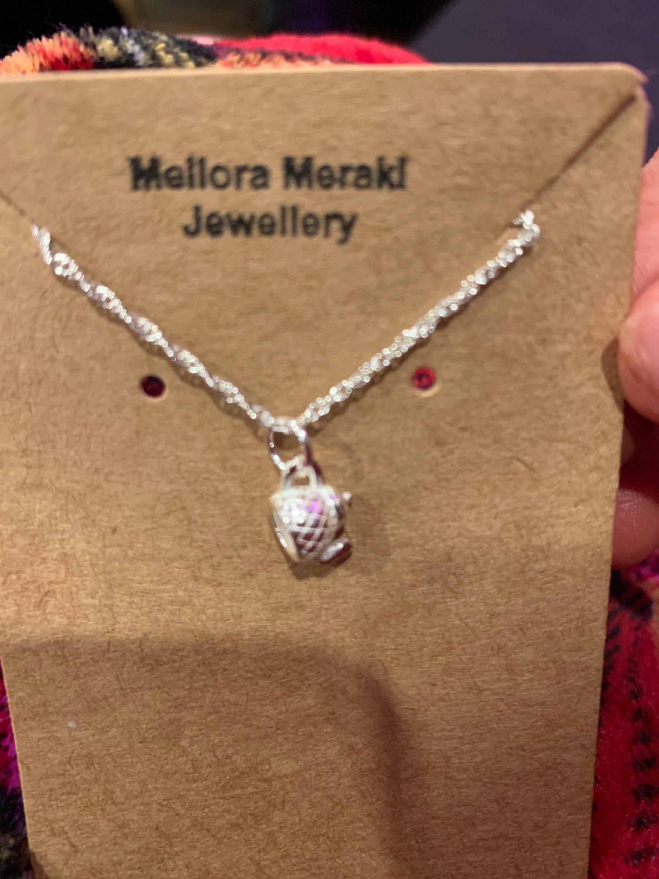 Sterling silver tea time pendant