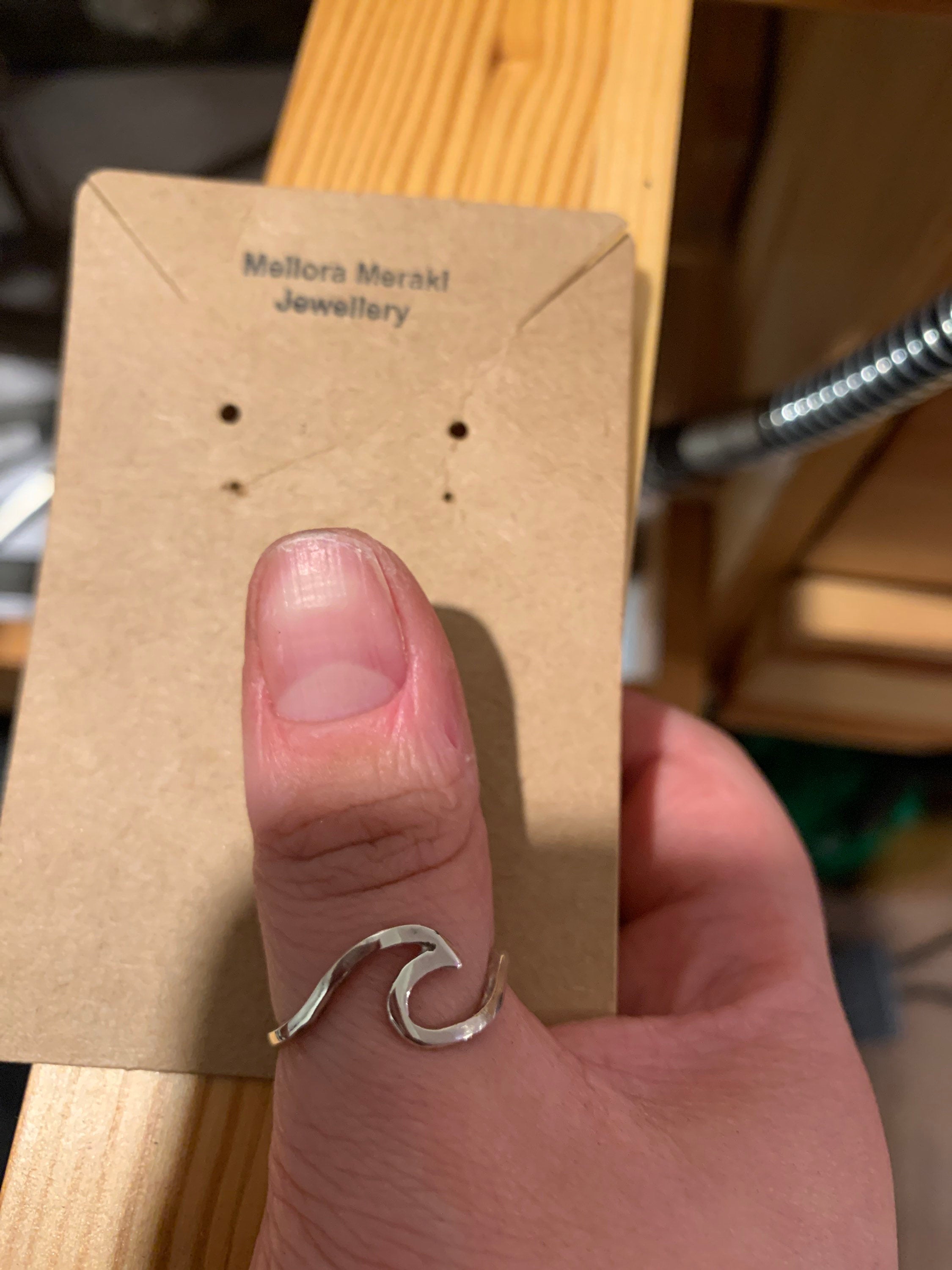 Sterling silver unsettled ring polished