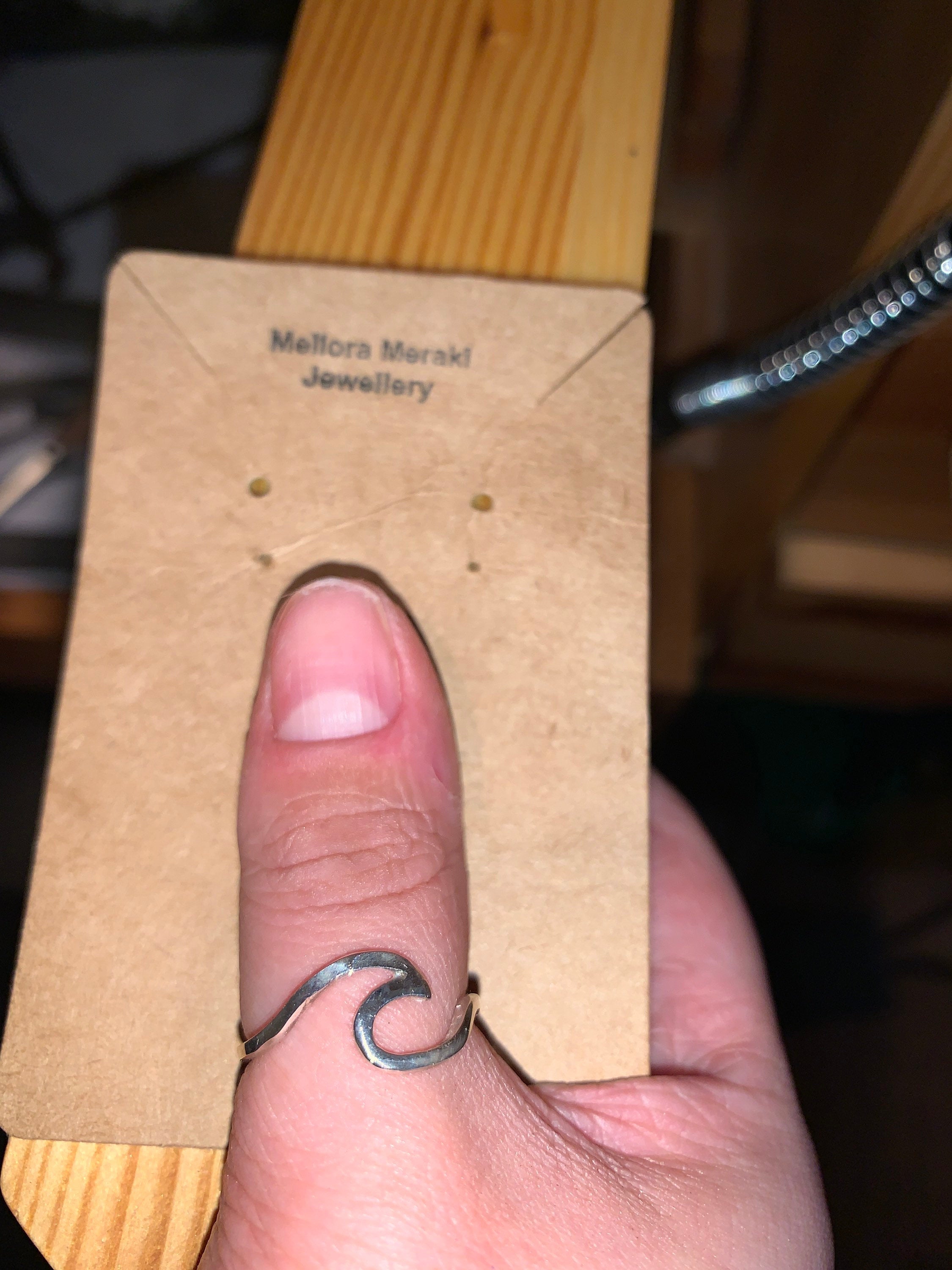 Sterling silver unsettled ring polished