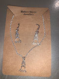 Sterling silver Brigus pendant and earrings