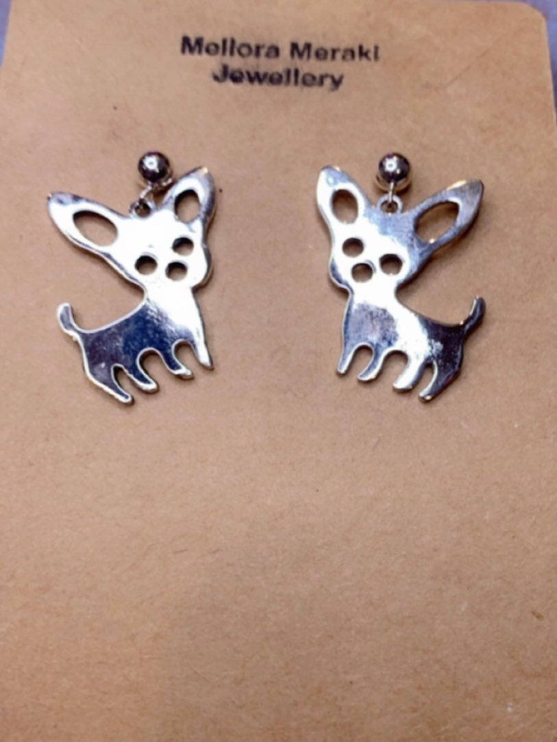 Sterling silver C earrings